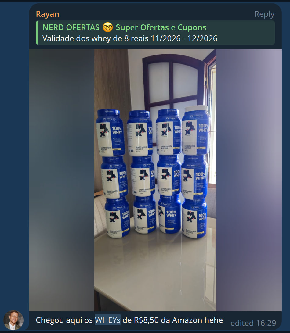 Pilha de Whey do Rayan